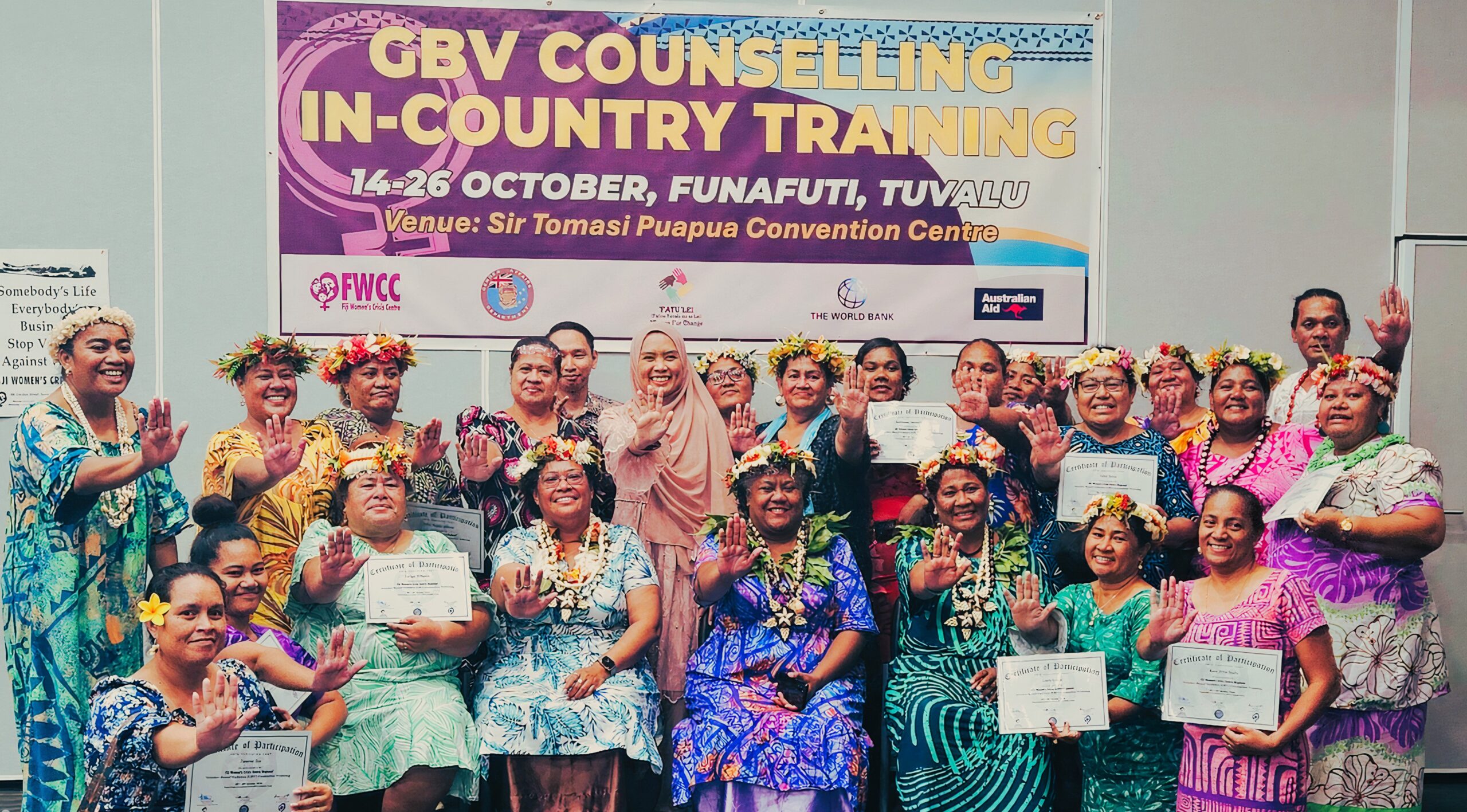 34 community advocates complete Gender-Based Violence Counsellor Training in Tuvalu